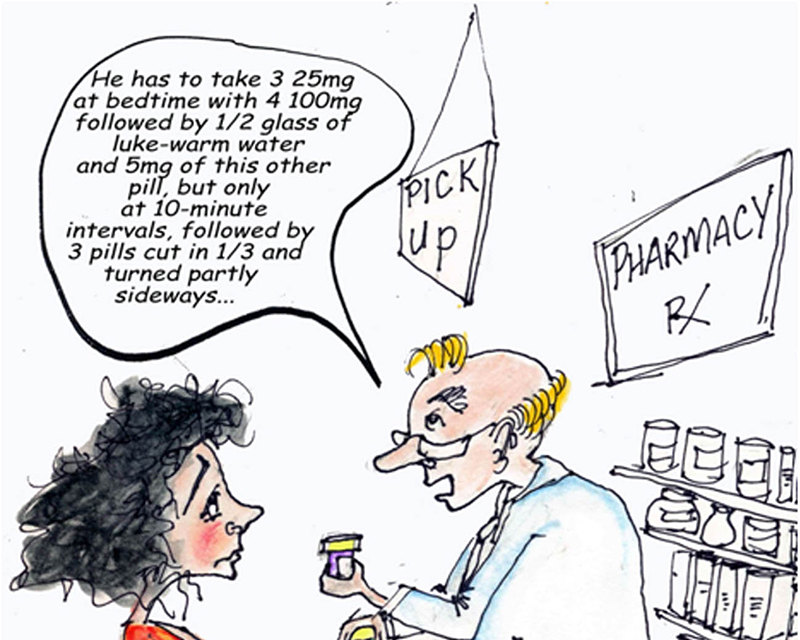 Woman with pharmacist